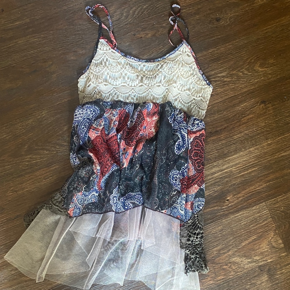 Multicolor Paisley tunic tank top Gimmicks
